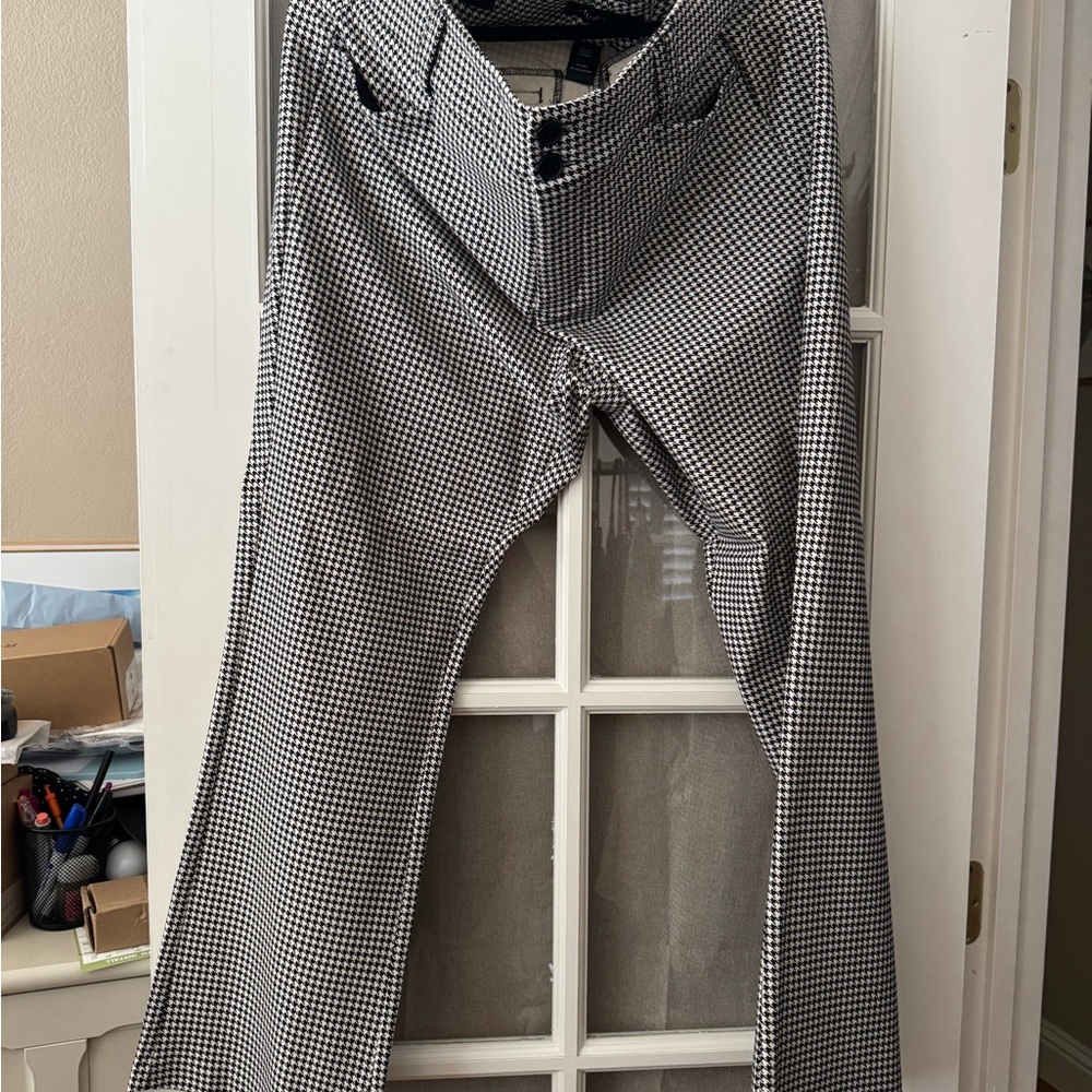 Torrid Black and White Checkered Flare Pants